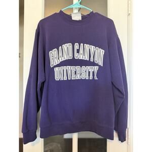 Champion Grand Canyon University Sweatshirt M – Purple Crewneck Embroidered Logo